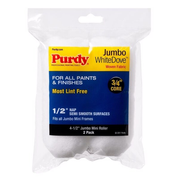 Purdy Purdy White Dove Woven Fabric 4.5 in. W X 1/2 in. Jumbo Mini Paint Roller Cover 2 pk 14G624013 - main